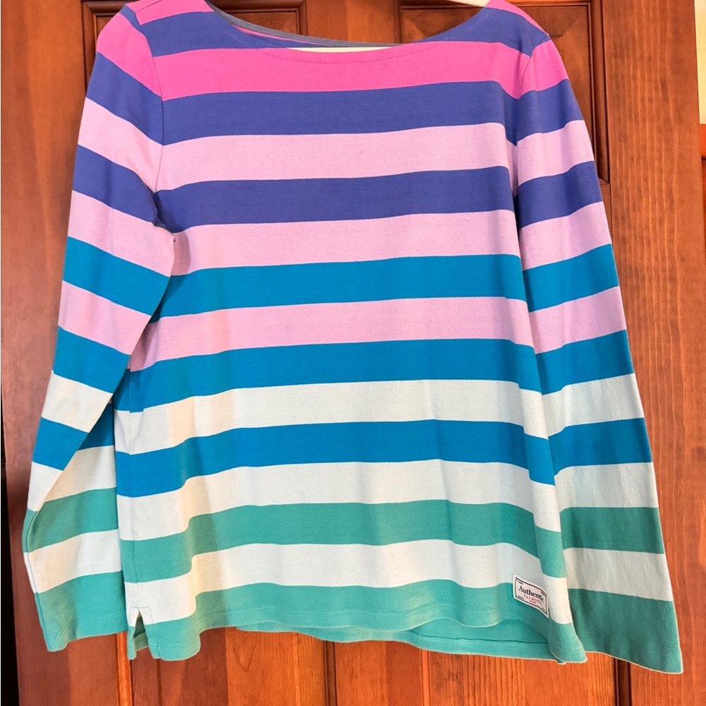 Talbots Colorful Striped Long Sleeve Top